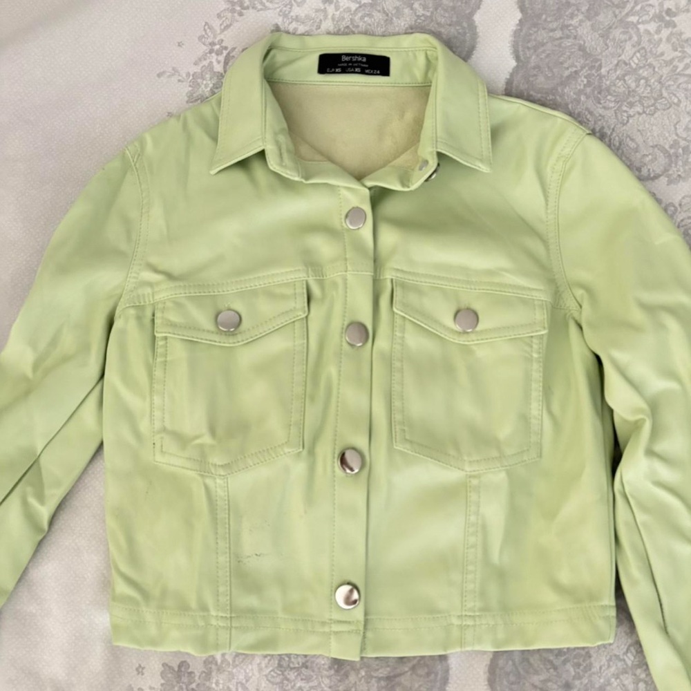 Bershka Green Leather Jacket